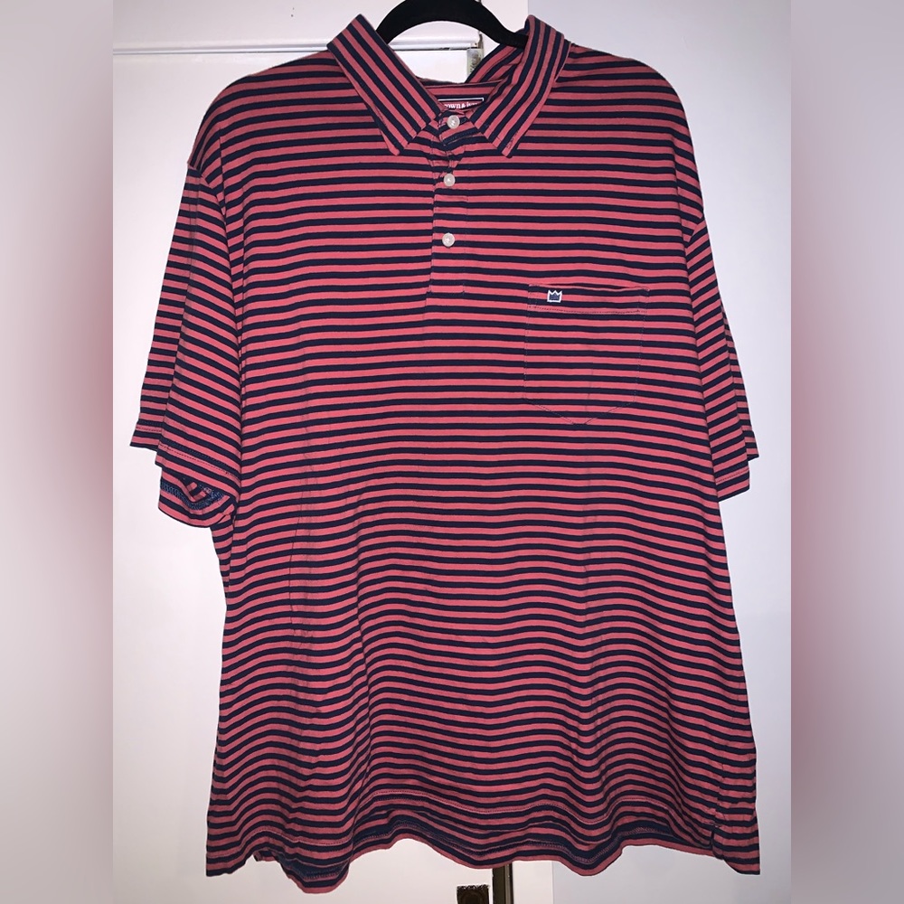 CROWN AND IVY STRIPED POLO